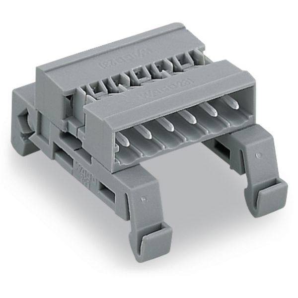 Double pin header DIN-35 rail mounting 5-pole gray image 2