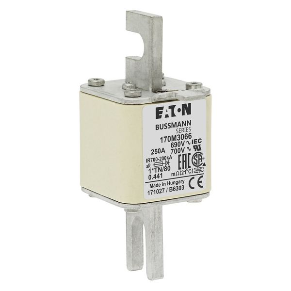 Fuse-link, high speed, 250 A, AC 690 V, compact DIN 1, 45 x 58 x 104 mm, aR, DIN, IEC, single indicator image 8