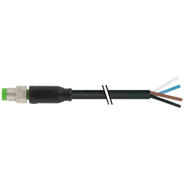 M8 male 0° A-cod. with cable PUR 4x0.25 bk UL/CSA 1.5m image 1