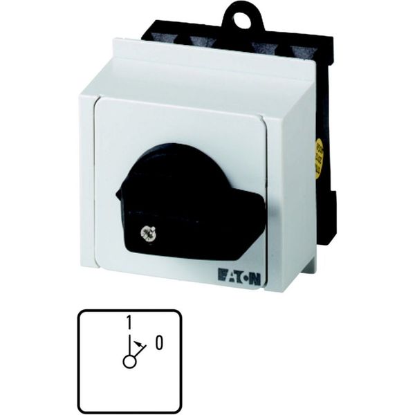 On switches, T0, 20 A, service distribution board mounting, 2 contact unit(s), Contacts: 3, 45 °, momentary, With 0 (Off) position, With spring-return image 1