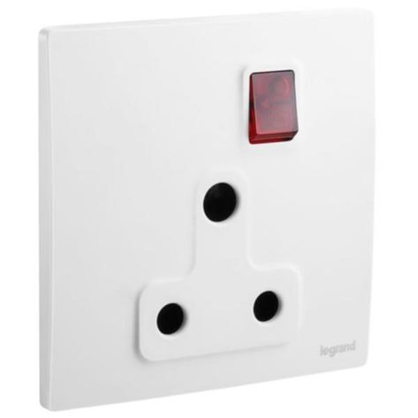 281129MW Mallia Senses 1 gang BS switched socket outlet with indicator - 15A image 1