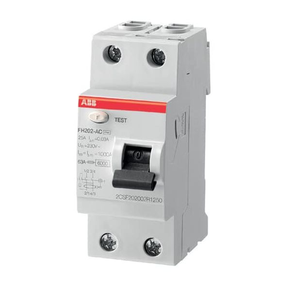 FH202 AC-63/0.3 Residual Current Circuit Breaker 2P AC type 300 mA image 1