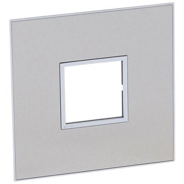 Plate Arteor - US standard - square - 2 modules - 4'' x 4'' - stainless steel image 1