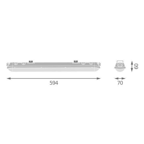 DAMP PROOF ECO VERY WIDE 600 E 21W 840 VW IP65 GY image 8