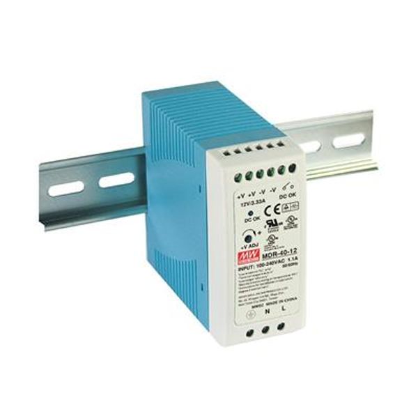 AC-DC Industrial DIN rail power supply; Output 5Vdc at 6A; plastic case 40W image 1