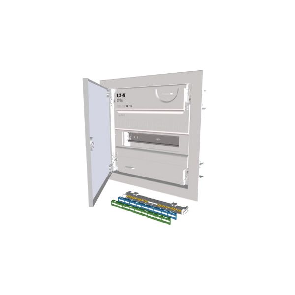 Compact distribution board-flush mounting, 1-rows, super-slim sheet steel door image 1