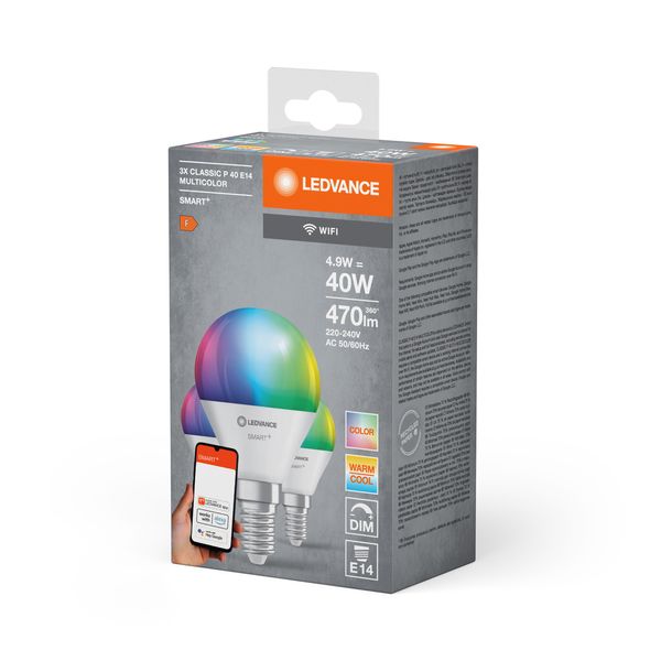 SMART+ WiFi Mini Bulb Multicolour 230V RGBW FR E14 TRIPLE PACK image 9