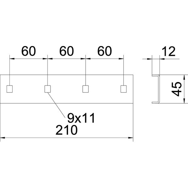 SLV 62 A4 Straight connector with bolts for cable ladder SLZ and SL 62 210x62 image 2