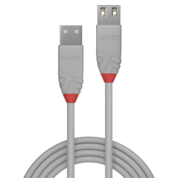 1m USB 2.0 Type A Extension Cable, Anthra Line, Grey USB Type A Male to A Female image 2