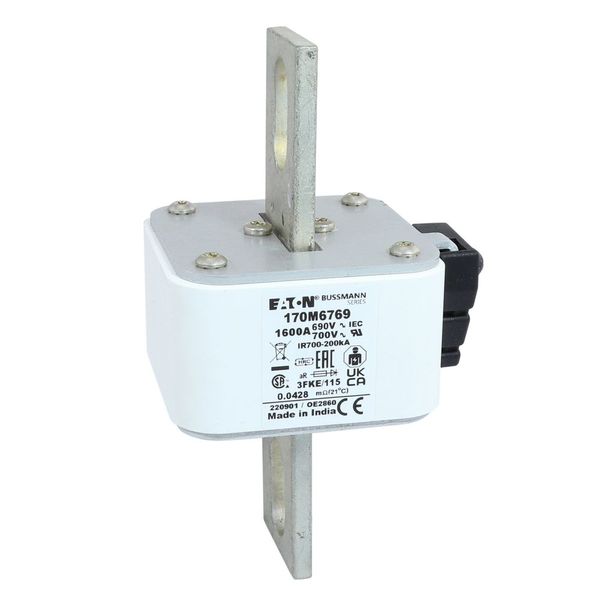 Fuse-link, high speed, 1600 A, AC 690 V, size 3, 76 x 92 x 139 mm, aR, IEC, UL, single indicator image 10