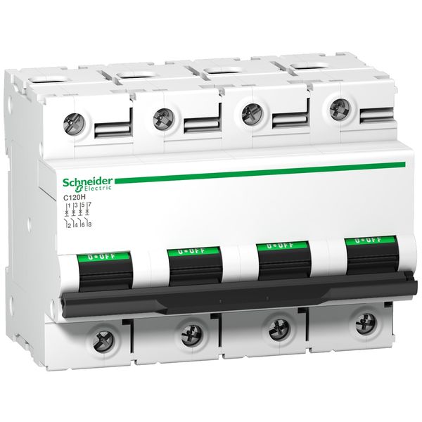 Miniature circuit-breaker, Acti9 C120H, 4P, 100 A, C curve, 15000 A (IEC 60898-1), 15 kA (IEC 60947-2) image 3