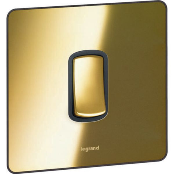 Synergy Sleek 1 gang 2-way switch - 20AX - Glossy gold image 1