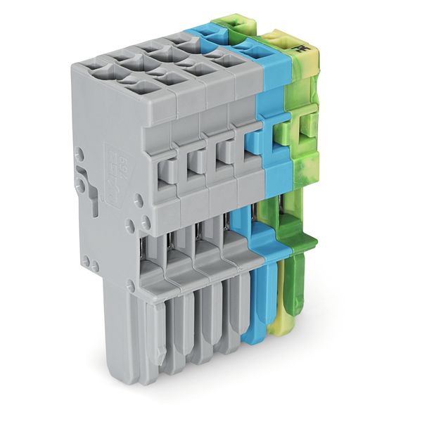 1-conductor female connector CAGE CLAMP® 4 mm² gray/blue/green-yellow image 1