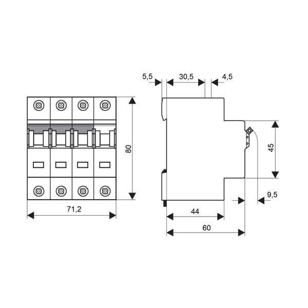 Miniature Circuit Breaker (MCB) C, 4A, 3+N, 6kA image 4