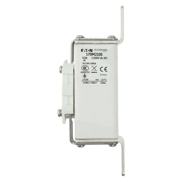 Fuse-link, high speed, 125 A, DC 1200 V, compact size 1, 39 x 66 x 164 mm, aR, IEC, single indicator image 6