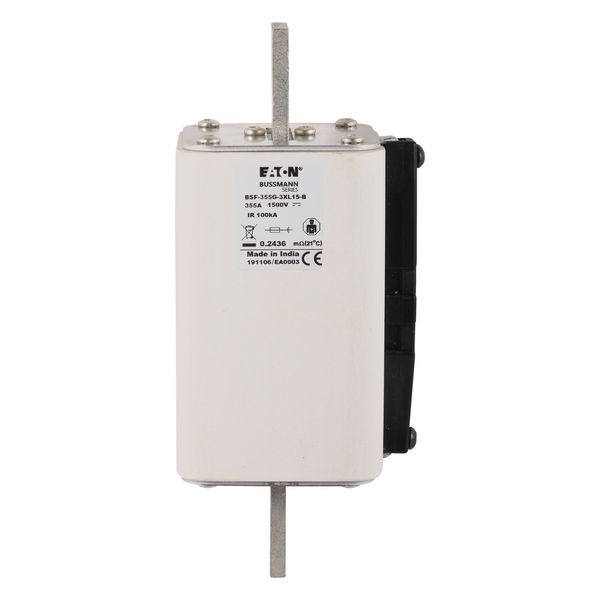 Fuse-link, high speed, 355 A, DC 1500 V, 3L, 74 x 91 x 201 mm, gBat, IEC, bolted connection image 5