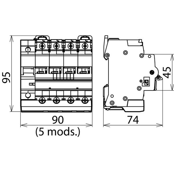 Surge protective devices for circuit breakers   4-pole C63 A image 2