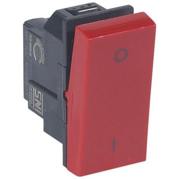 Arteor™ - Double pole switch - 20 AX - 250 V~ - 1 module - red image 1