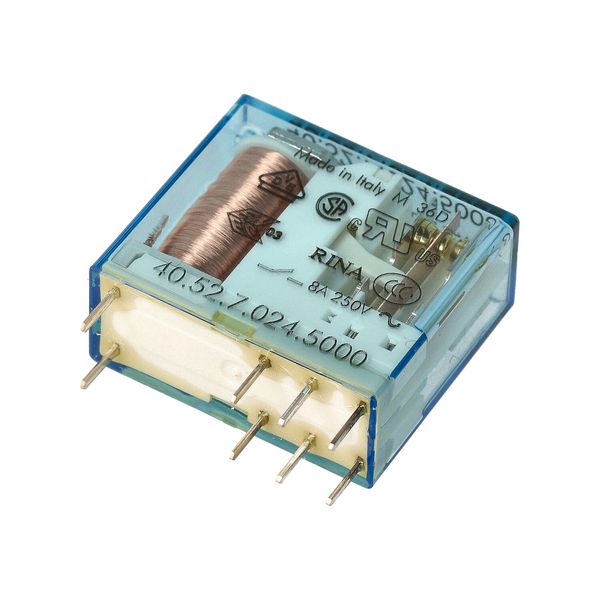 PCB/Plug-in Rel. 5mm.pinning 2CO 8A/24VDC/SEN/Agni+Au (40.52.7.024.5000) image 4