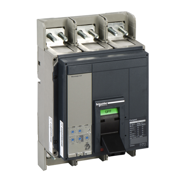 circuit breaker ComPact NS1000N, 50 kA at 415 VAC, Micrologic 5.0 trip unit, 1000 A, fixed,3 poles 3d image 4