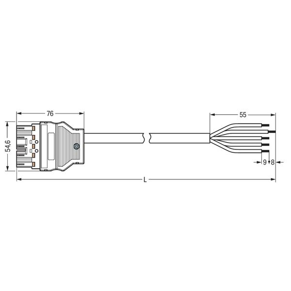 pre-assembled connecting cable Eca Plug/open-ended dark gray image 3