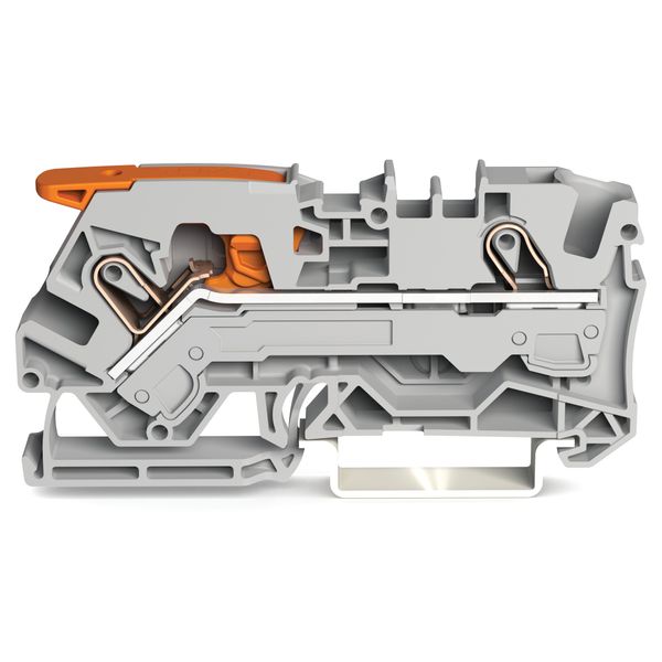 2-conductor through terminal block with lever and Push-in CAGE CLAMP® image 2