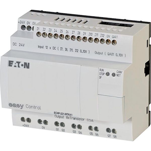 Compact PLC, 24 V DC, 12DI(of 4AI), 8DO(T), 1AO, CAN image 2
