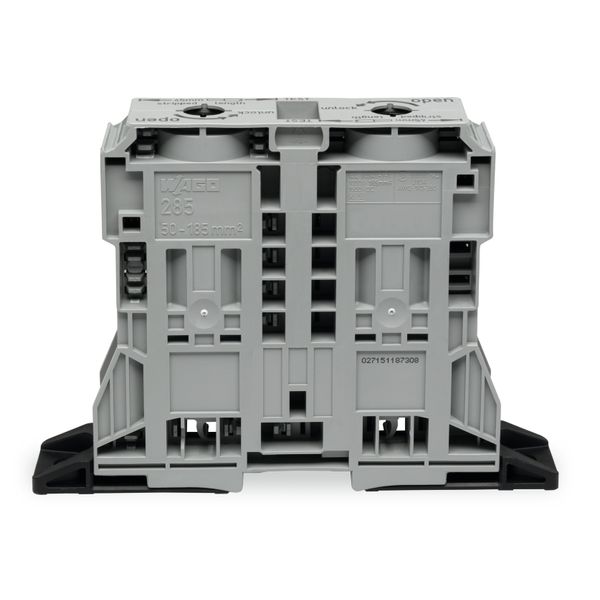 2-conductor through terminal block 185 mm² lateral marker slots gray image 1