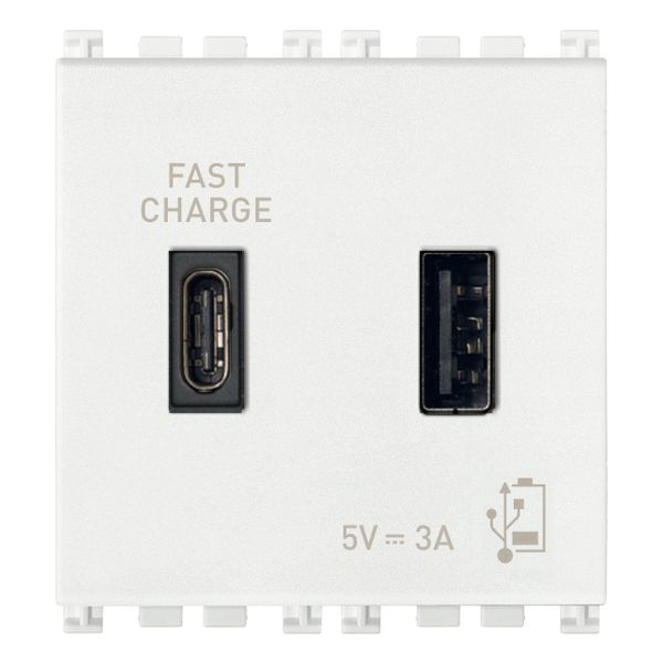 A+C-USB supply unit 15W 3A 5V 2M white image 1