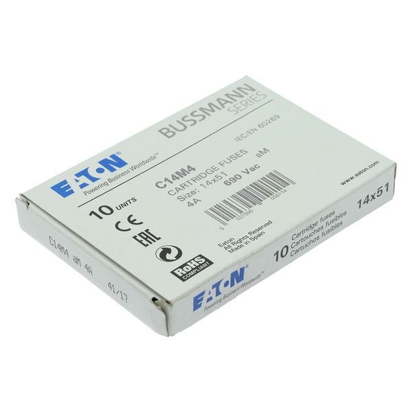 Fuse-link, LV, 4 A, AC 690 V, 14 x 51 mm, aM, IEC image 11