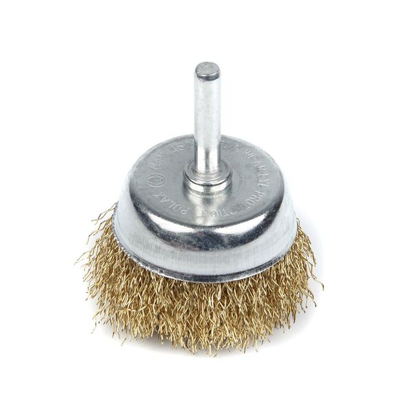 Cup brush for drill  1/4",50mm (crimped wire) image 1