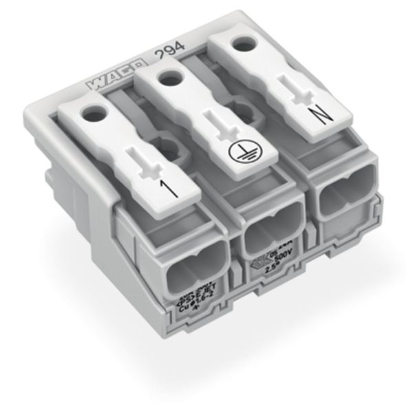 Lighting connector push-button, external without ground contact white image 1