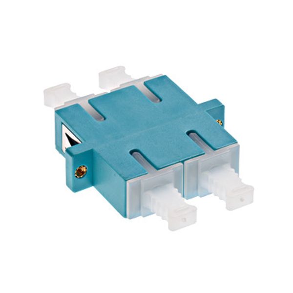 Premium SC-Duplex Coupling MM Polymer case aqua image 1