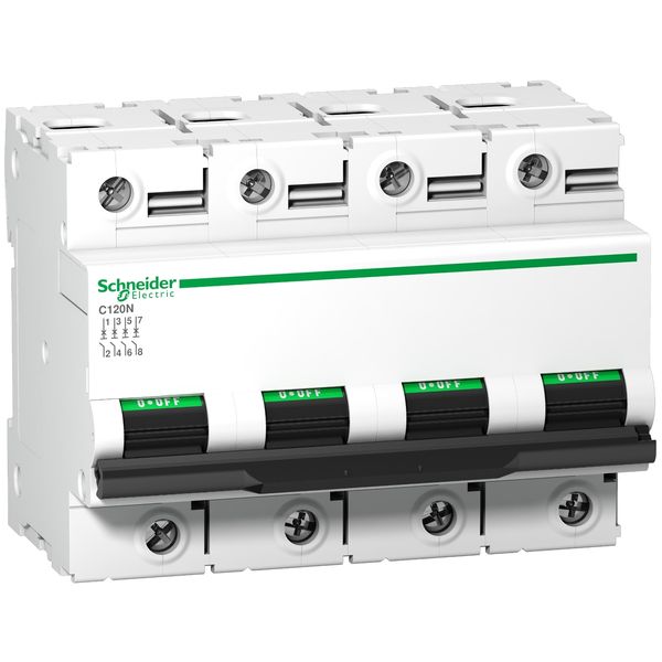 Miniature circuit-breaker, Acti9 C120N, 4P, 125 A, D curve, 10000 A (IEC 60898-1), 10 kA (IEC 60947-2) image 3