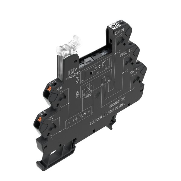 Relay socket, IP20, 24…230 V UC ±10 %, 1 CO contact , 10 A, PUSH IN image 1