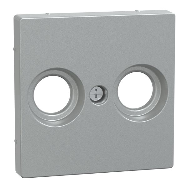 Central plate for antenna socket-outlets 2 holes, aluminium, System M image 3