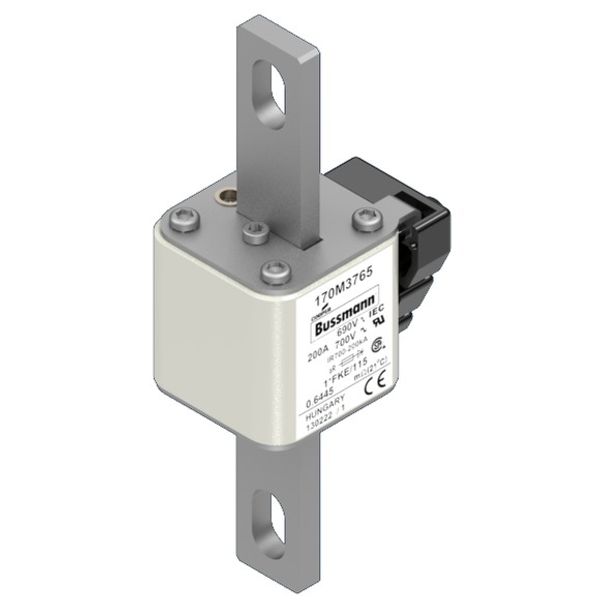 Fuse-link, high speed, 200 A, AC 690 V, compact size 1, 45 x 59 x 148 mm, aR, IEC, UL, single indicator image 2