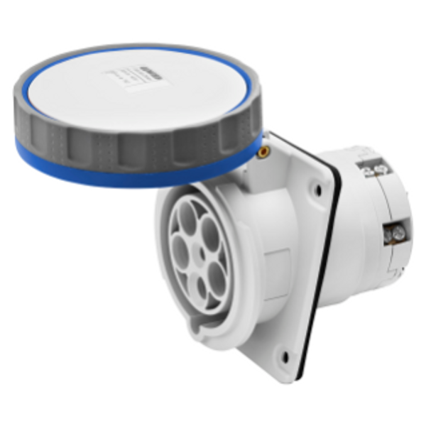 10° ANGLED FLUSH-MOUNTING SOCKET-OUTLET HP - IP66/IP67 - 3P+N+E 125A 200-250V 50/60HZ - BLUE - 9H - MANTLE TERMINAL image 1