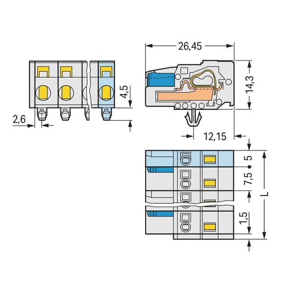 1-conductor female connector CAGE CLAMP® 2.5 mm² light gray image 3