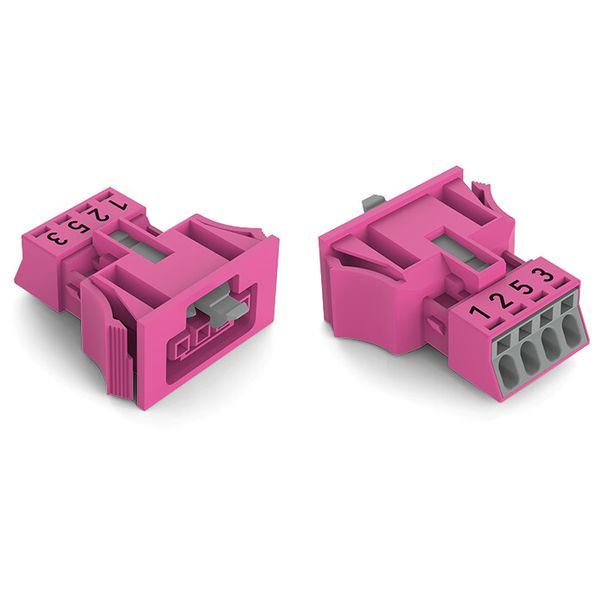 Snap-in socket 4-pole Cod. B pink image 2