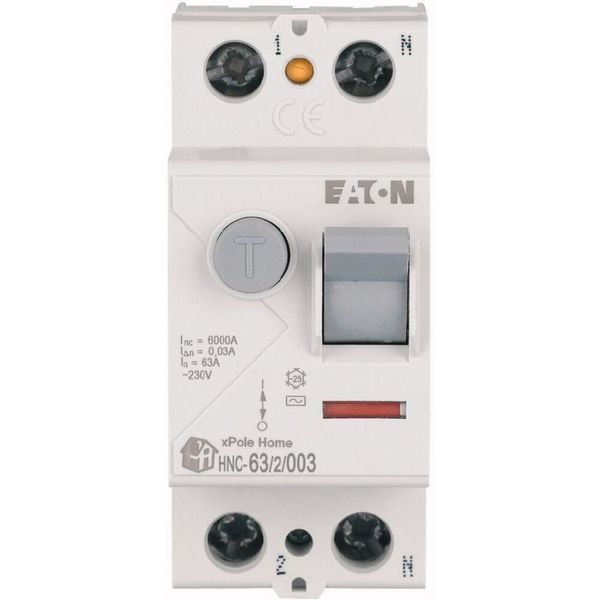 Residual current circuit breaker (RCCB), 63A, 2p, 30mA, type AC image 2