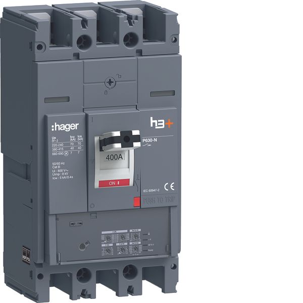 Moulded Case Circuit Breaker h3+ P630 LSI 3P3D 400A 40kA FTC image 1