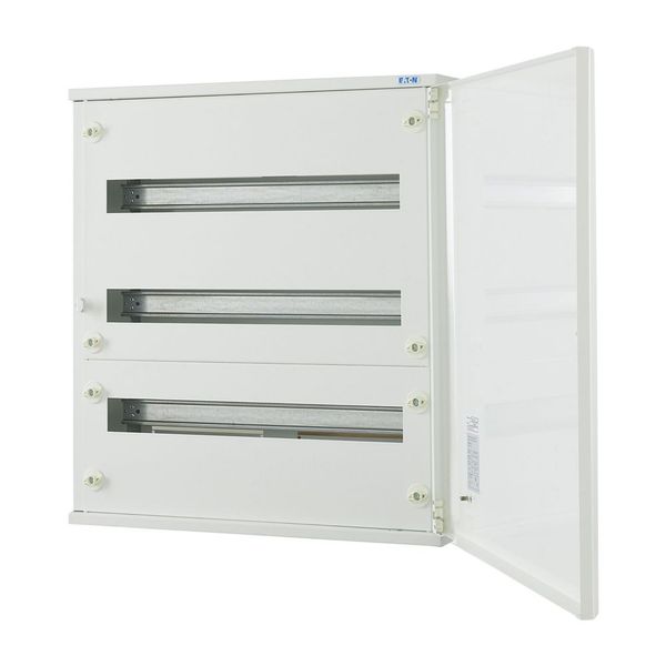 Complete surface-mounted flat distribution board, white, 24 SU per row, 3 rows, type A image 4