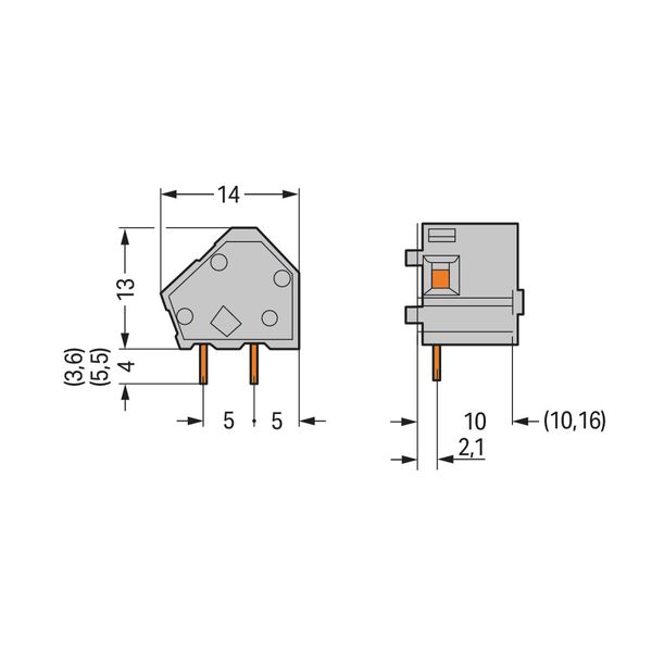 Stackable PCB terminal block 2.5 mm² Pin spacing 10/10.16 mm light gre image 3