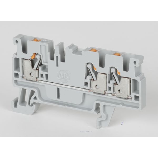 Terminal Block, Feed Through, 20A, 600VAC/DC, 5.1mm, Gray, 28-12AWG image 1