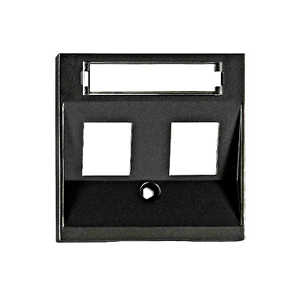 Cover for 2*RJ45 Toolless Line jacks, black image 1