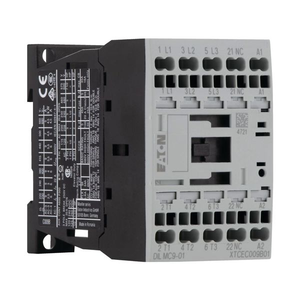 Contactor, 3 pole, 380 V 400 V 4 kW, 1 NC, 24 V DC, DC operation, Spring-loaded terminals image 10
