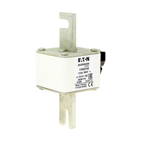 Fuse-link, high speed, 315 A, AC 900 V, DIN 2, aR, DIN, with indicator image 10