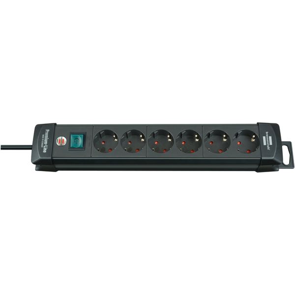 Premium-Line extension socket 6-way black 3m H05VV-F 3G1.5 image 1