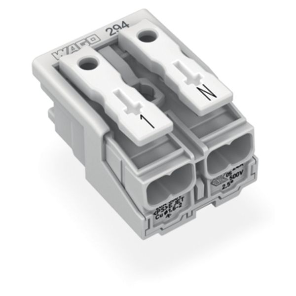 Lighting connector push-button, external without ground contact white image 1